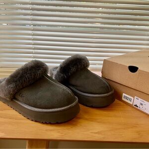 UGG Gray Shearling Slippers